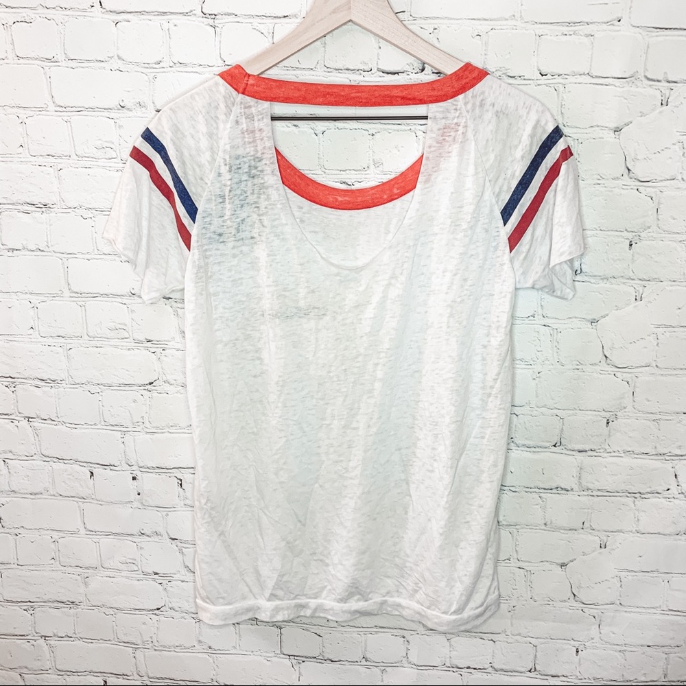 Revolve Chaser England Patch Graphic Shirt White Size Medium *Flawed* NWT - Picture 4 of 7